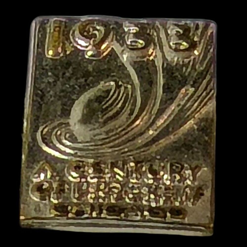 Vintage 1988 Commemorative Gold Tone Tie Bar – Men's Retro Tie Clip Badge